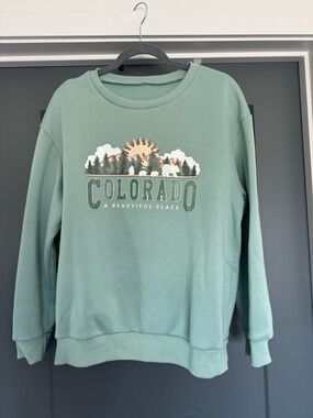 SHEIN Light Blue & Sage Green Pullover